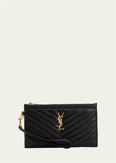 large quilted ysl zip wristlet|Saint Laurent Wallets & Card Cases for Women .